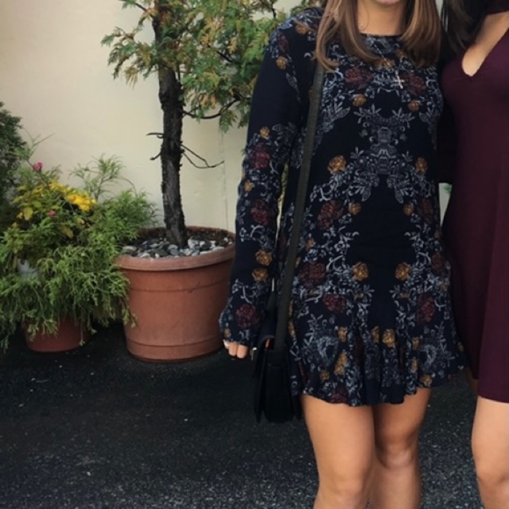 Free people floral backless dress